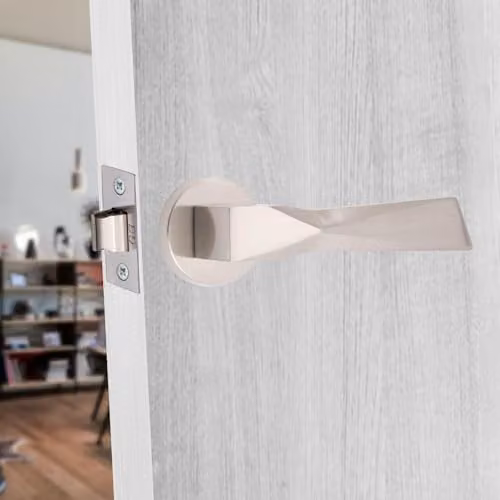 Golden Grace Aura Door Handles, Latch and Hinges Set in Chrome, 6 Sets – 2