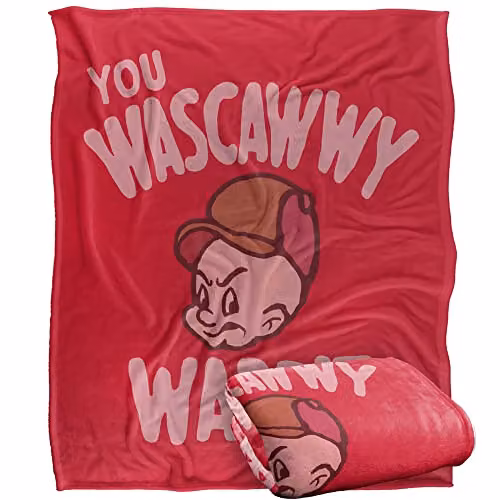Warner Brothers Looney Tunes Fluffy Microfibre Fleece Throw Blanket, Multicolour and White, W/D/H: 152 x 127 cm