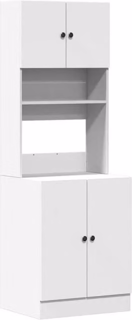 Berkfield Home White Kitchen Cabinet with Internal Drawers and Shelves, W/D/H: 60 x 50 x 180 cm