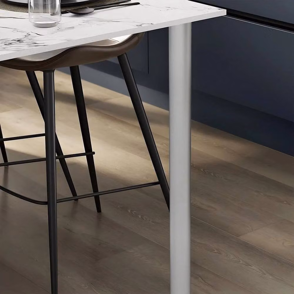 NESTLUNE 2-Piece Adjustable Grey Kitchen Worktop Desk and Breakfast Bar Table Legs, W: 1000 cm, D: 52 cm – 4