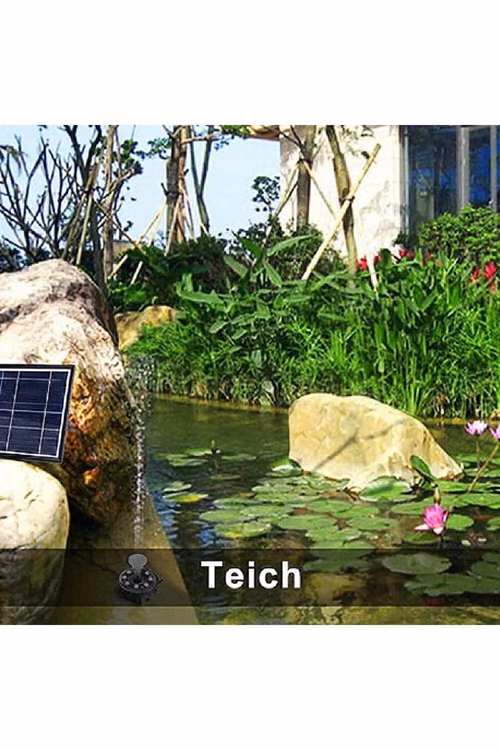 KDMD 7W Solar Powered Fountain Pump with RGB Multicolour LED and 11 Nozzles – 3
