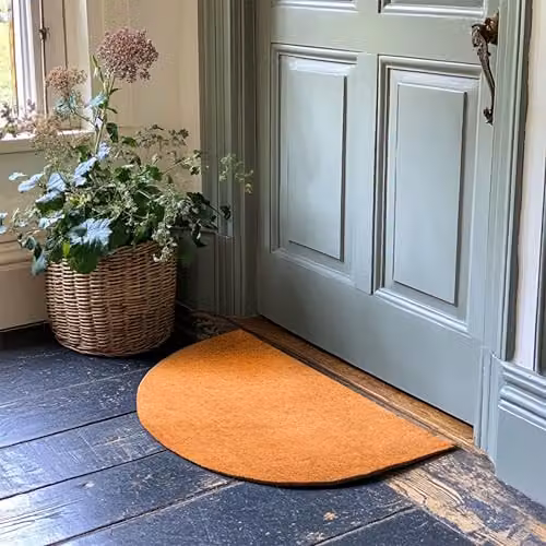 Nicoman Brown Semicircular Coir and PVC Non-Slip Outdoor Doormat, W/D: 70 x 44 cm – 1