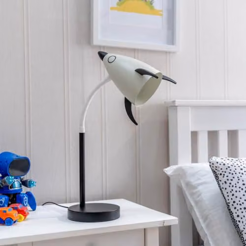 ValueLights Rocket LED Table Lamp in White with Adjustable Flexi Neck for Reading and Task Lighting – 2