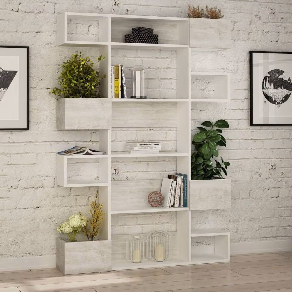 CALICOSY NIHO 9-Shelf Freestanding Unit in White – 2