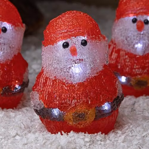 Samuel ALEXANDER Set of 5 Battery Operated Light Up Christmas Santa Tabletop Ornaments in Red and White, Height: 14 cm – 2