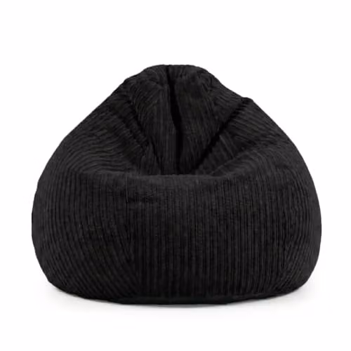 rucomfy Jumbo Cord Slouchbag Adult Beanbag Chair in Black