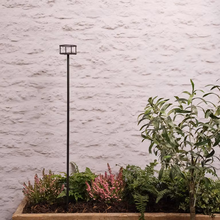Lights4fun Adjustable Black Metal Outdoor Garden Candle Holder Stake, Height: 100 cm