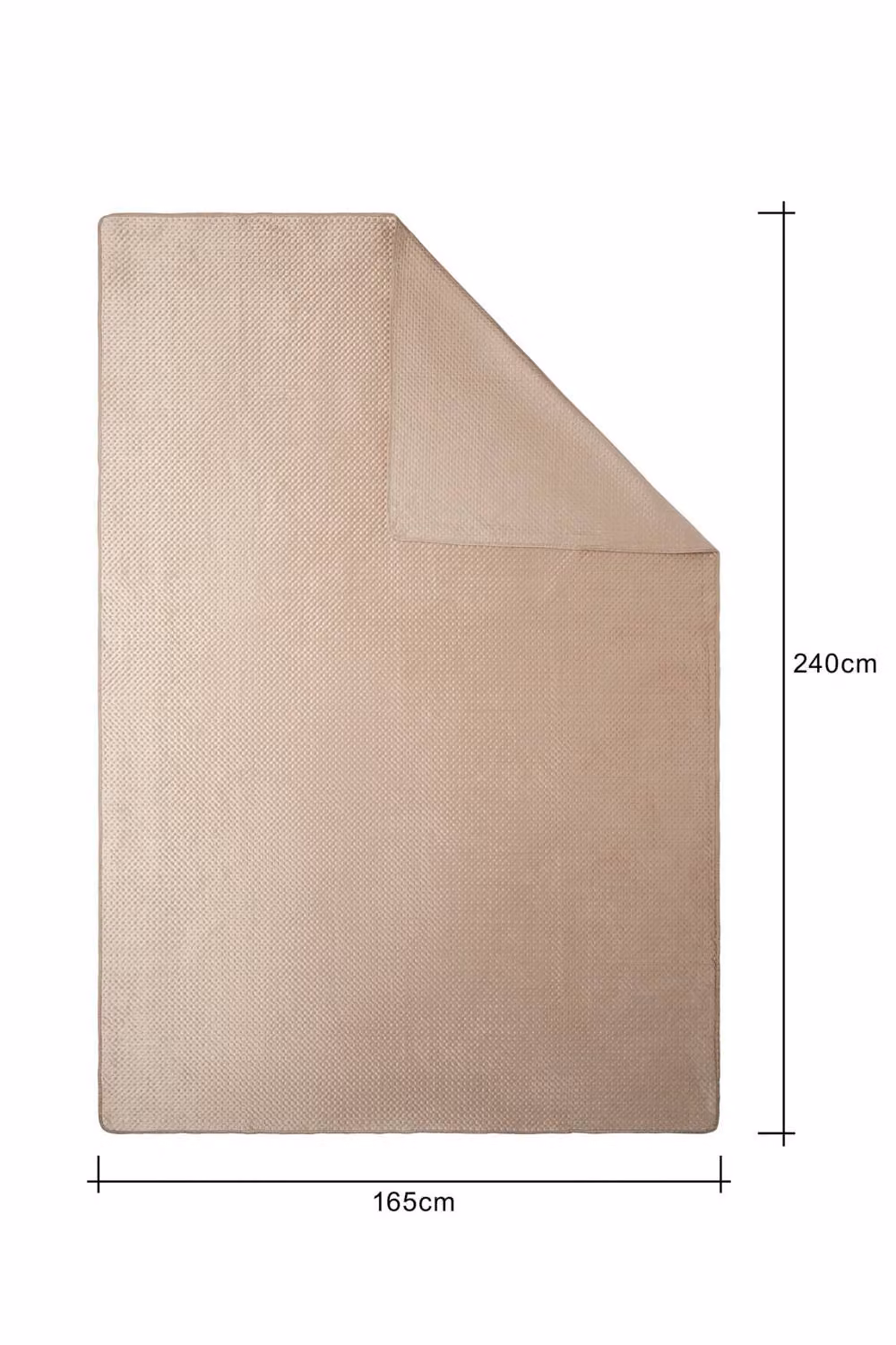BHS Liso Plain Bedspread in Beige, Sand or Grey, W/D/H: 240 x 165 x 1 cm – 3
