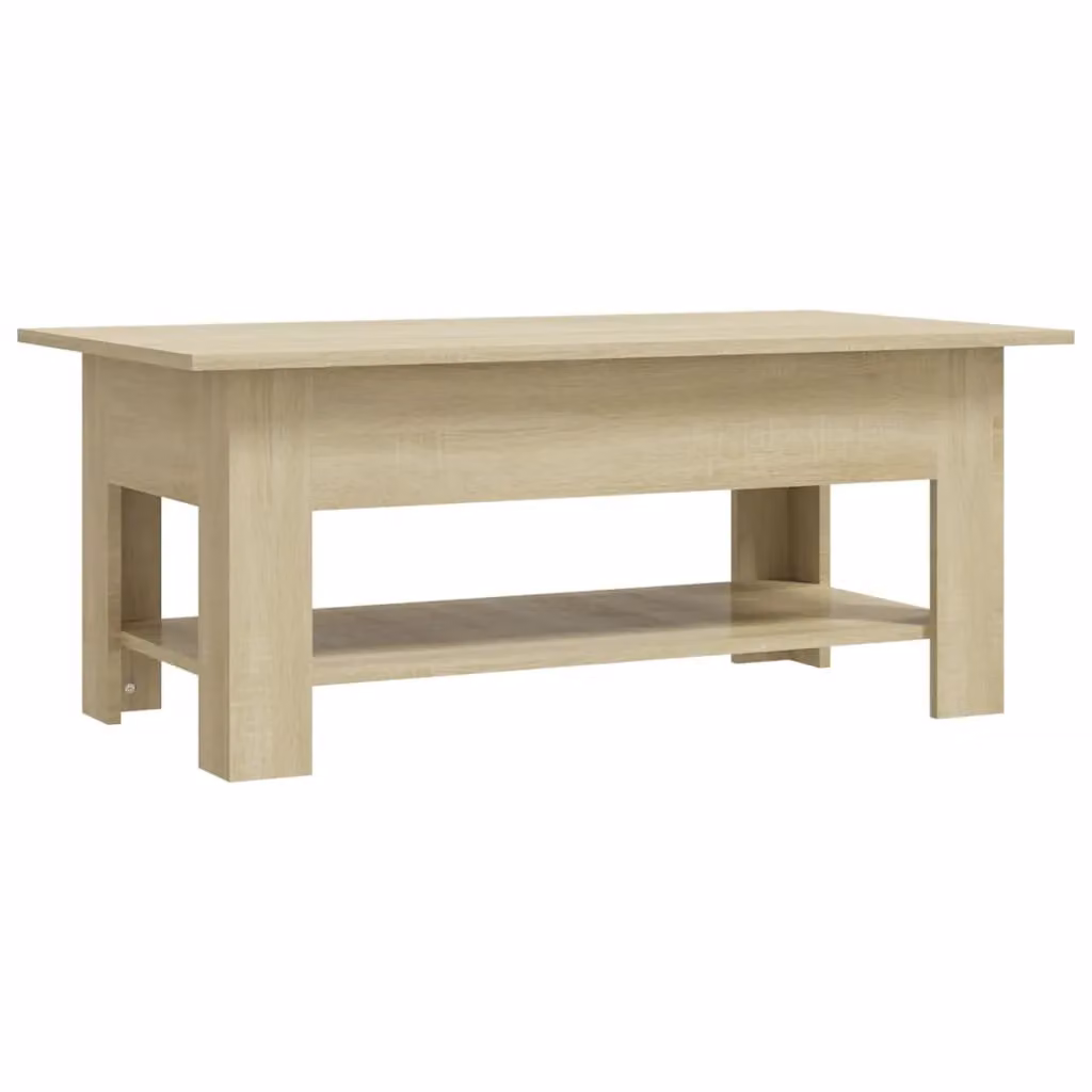 Berkfield Home Sonoma Oak Coffee Table in Brown, W/D/H: 102 x 55 x 42 cm – 2