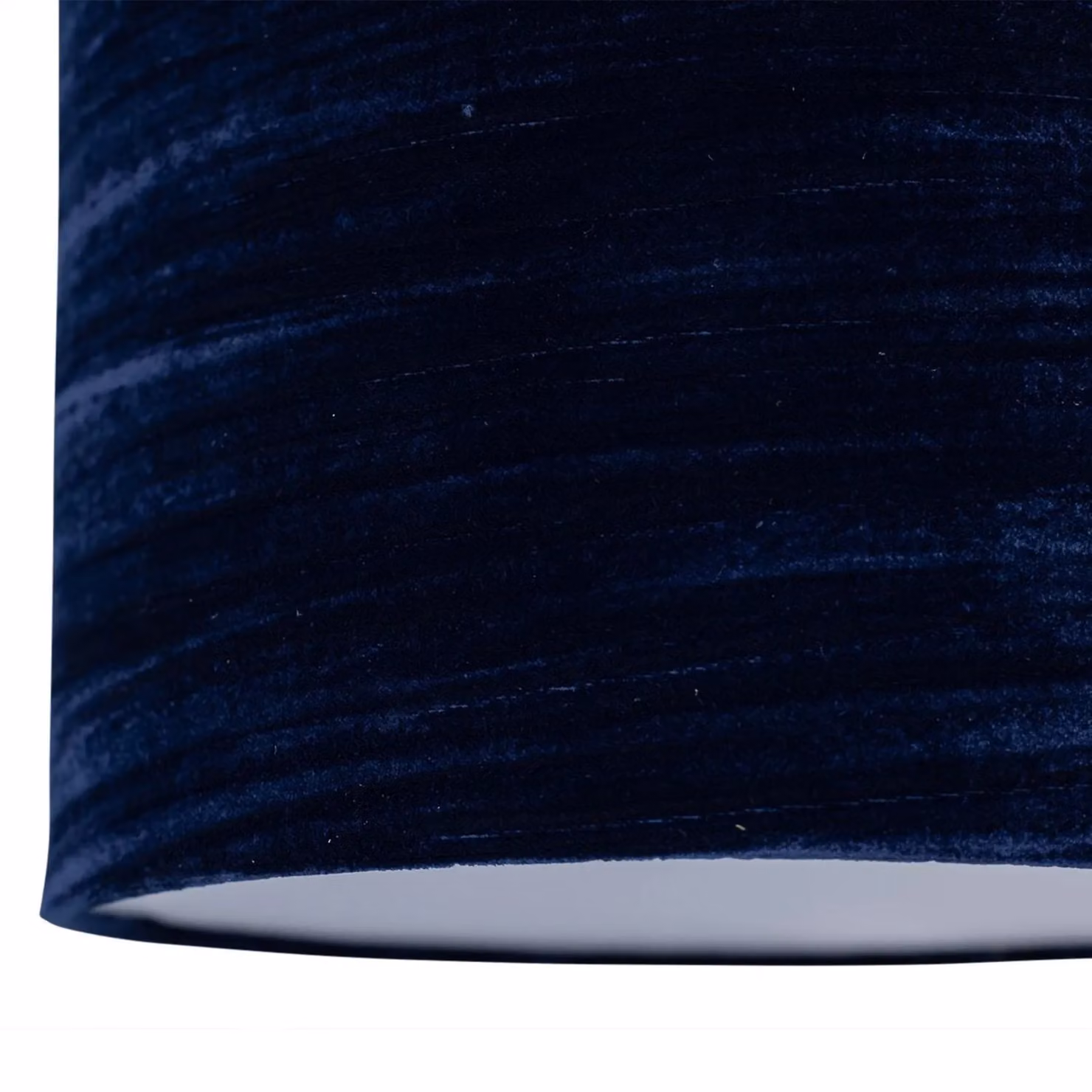 First Choice Lighting Set of 2 Navy Blue Crushed Velvet Round Pendant Lightshades, Diameter: 25 cm – 4