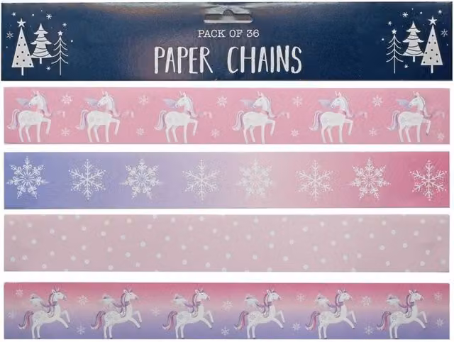 KDMD 10 Pack Multicolour Unicorn Paper Chains for Childrens Birthday or Christmas Parties