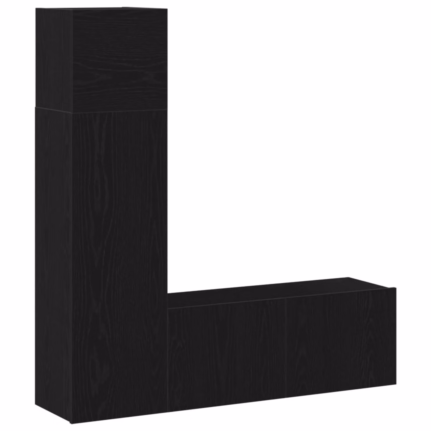 Berkfield Home 3 Piece Modern Black Oak TV Cabinet Set in Engineered Wood – 2