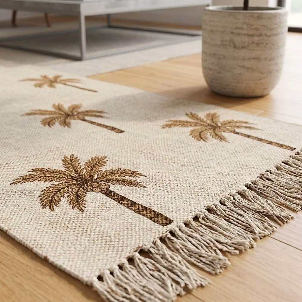 Garden Greatness Floral Boho Rectangular Area Rug in Multicolour and Beige, W: 45 cm, D: 75 cm – 2