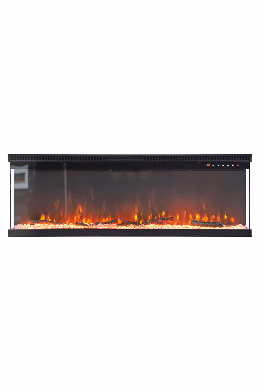 Living and Home 70 Inch 3-Sided Electric Fireplace in Black with Remote and 12 Colour Options – 3