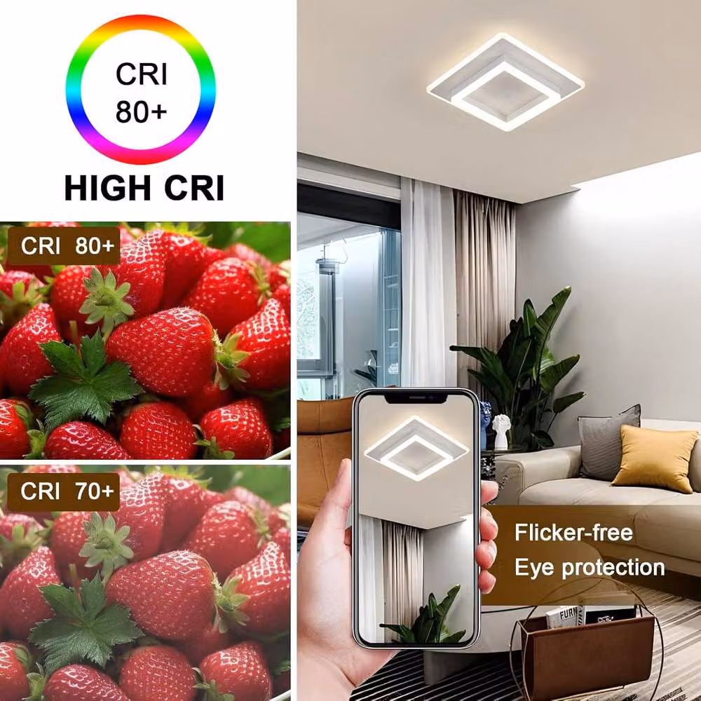 Goeco Modern Square LED Ceiling Light, 30 W, 4500 K, White – 2