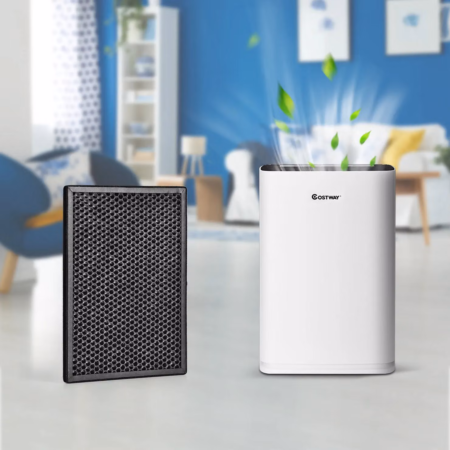 Costway Active Carbon Replacement Air Purifier Filter in Black – 3