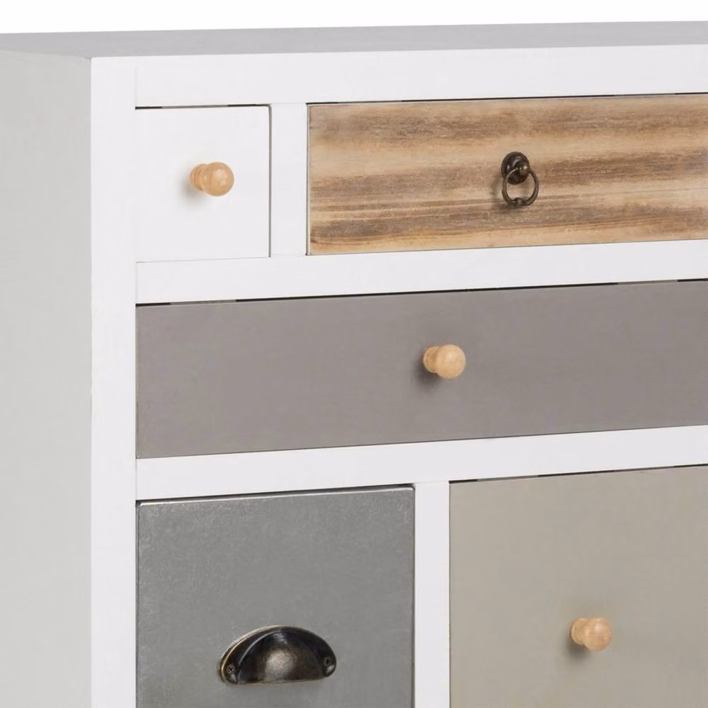 Wyld Haus Malaga 13 Drawer Chest of Drawers with White Frame and Multicoloured Drawers – 3