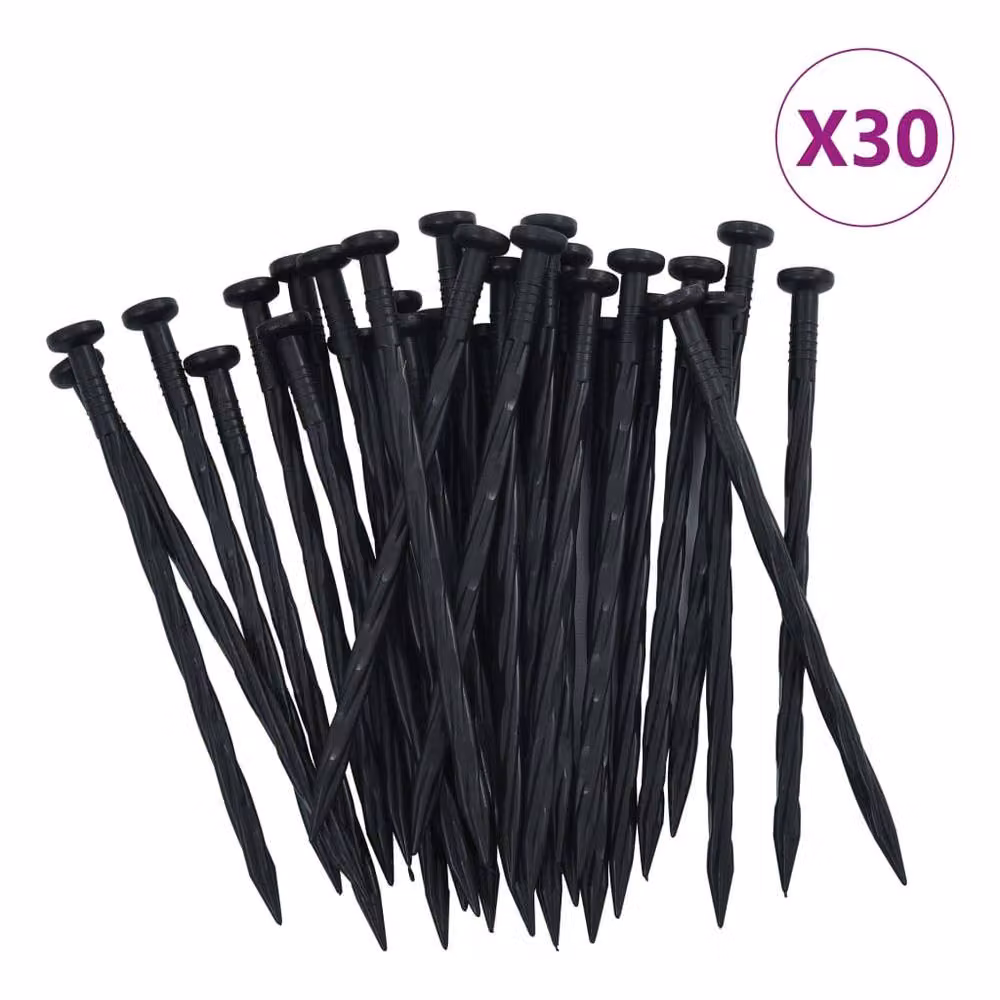 Berkfield Home Flexible Lawn Edging in Black with 30 Pegs, 10 m Length – 5