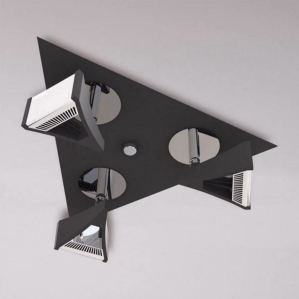 Netlighting Filippo 3 Light LED Triangular Spot Light, Black and Chrome, 15W, 1350lm – 2