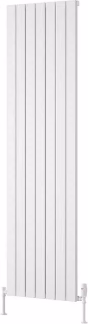 Bathroom Kingdom Piatto White Single Flat Panel Vertical Aluminium Radiator H: 180 cm, W: 52 cm