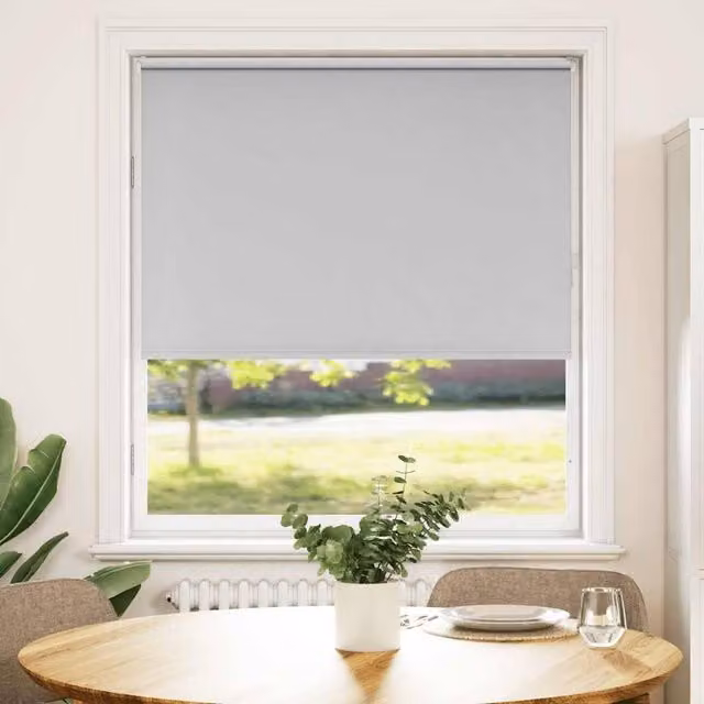 Berkfield Home Grey Blackout Roller Blind, Thermal Insulating Polyester Fabric, W: 75 cm, H: 210 cm