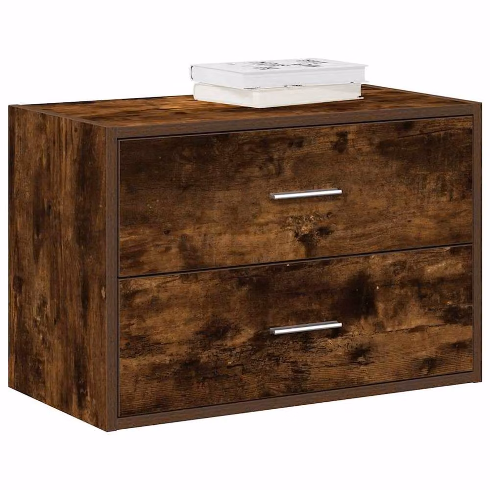 Berkfield Home Smoked Oak Cabinet with 2 Drawers in Brown, W: 60 cm, D: 31 cm, H: 40 cm – 2
