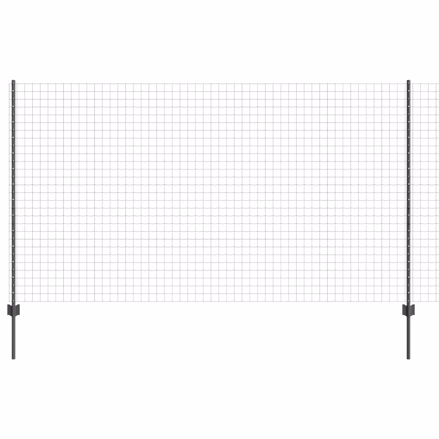 Berkfield Home Euro Fence Steel Kit in Grey with 10 U Posts, W: 10 m, H: 1.8 m – 2