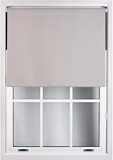 Furnished Grey Blackout Roller Blinds, Thermal Insulating and UV Resistant Polyester Window Shade, Width: 200 cm, Drop: 165 cm