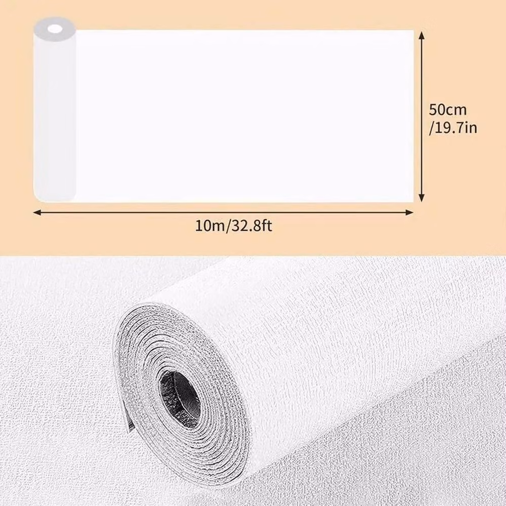 EONLION Self-Adhesive Thermal Insulation Wallpaper in White, 10 m x 100 cm – 2
