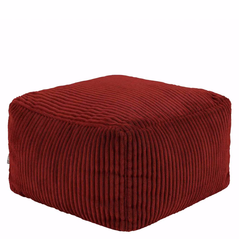 icon Amara Corduroy Bean Bag Footstool, Red, W/D/H: 40 x 40 x 24 cm – 2