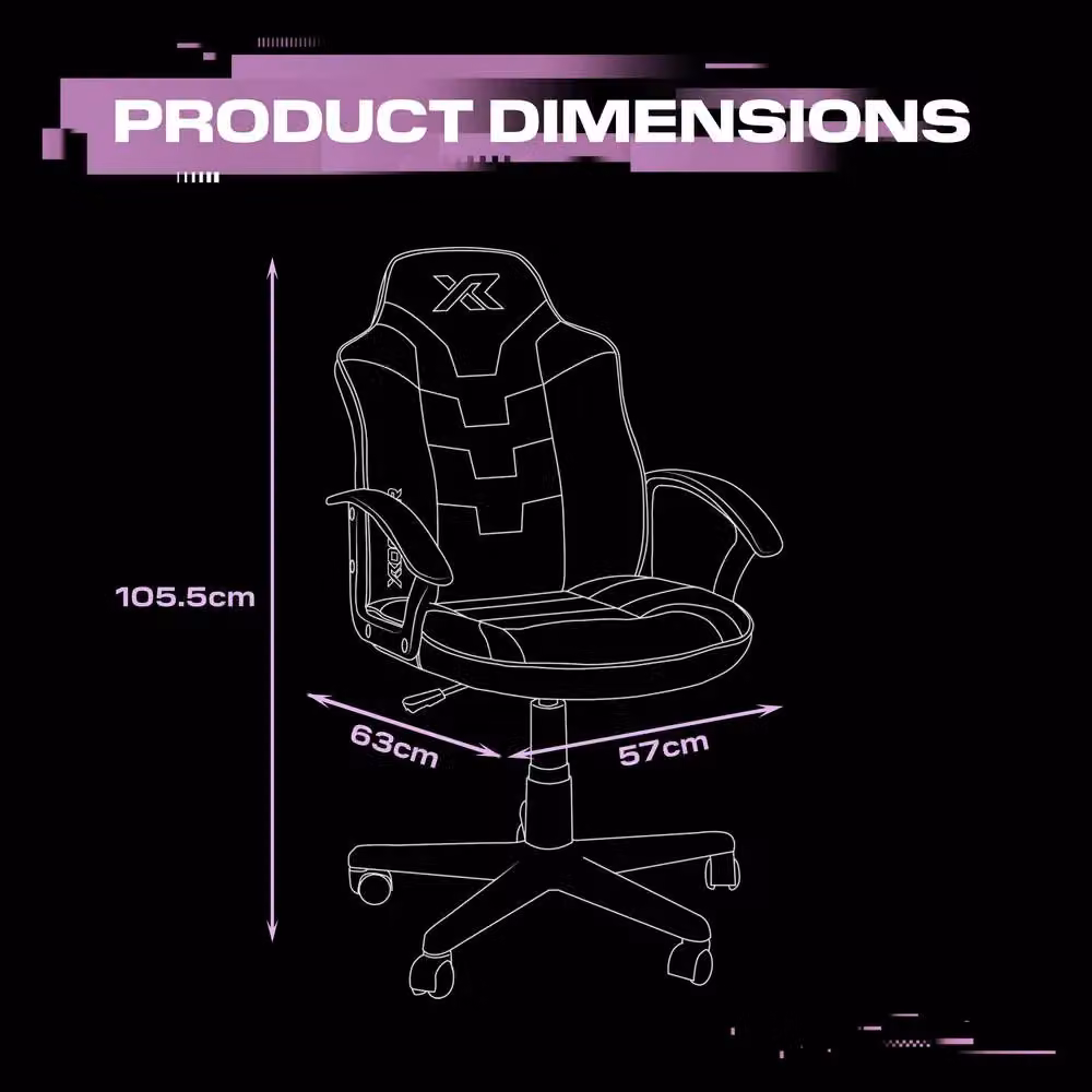 X Rocker Saturn Ergonomic Mid Back Esport Gaming Chair in Pink and Black – 5