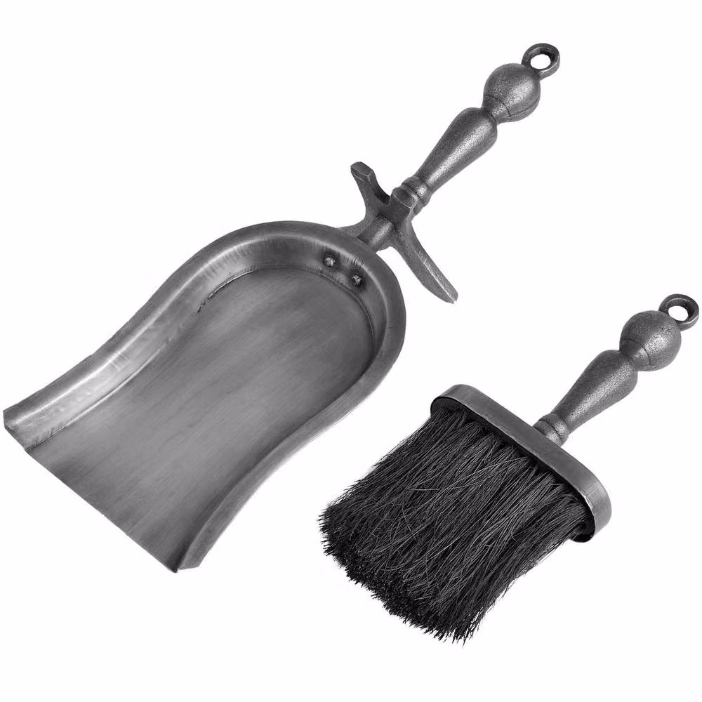 Hill Interiors Hearth Tidy Set in Silver Antique Pewter Effect Metal Finish – 2