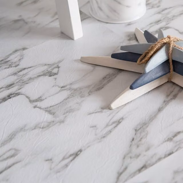 d-c-fix Self-Adhesive Marble Grey Stone Look Vinyl Floor Tiles, 1sqm