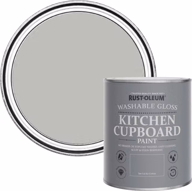 Rust-Oleum Kitchen Cupboard Paint in Gloss Finish, Grey, 0.75 l