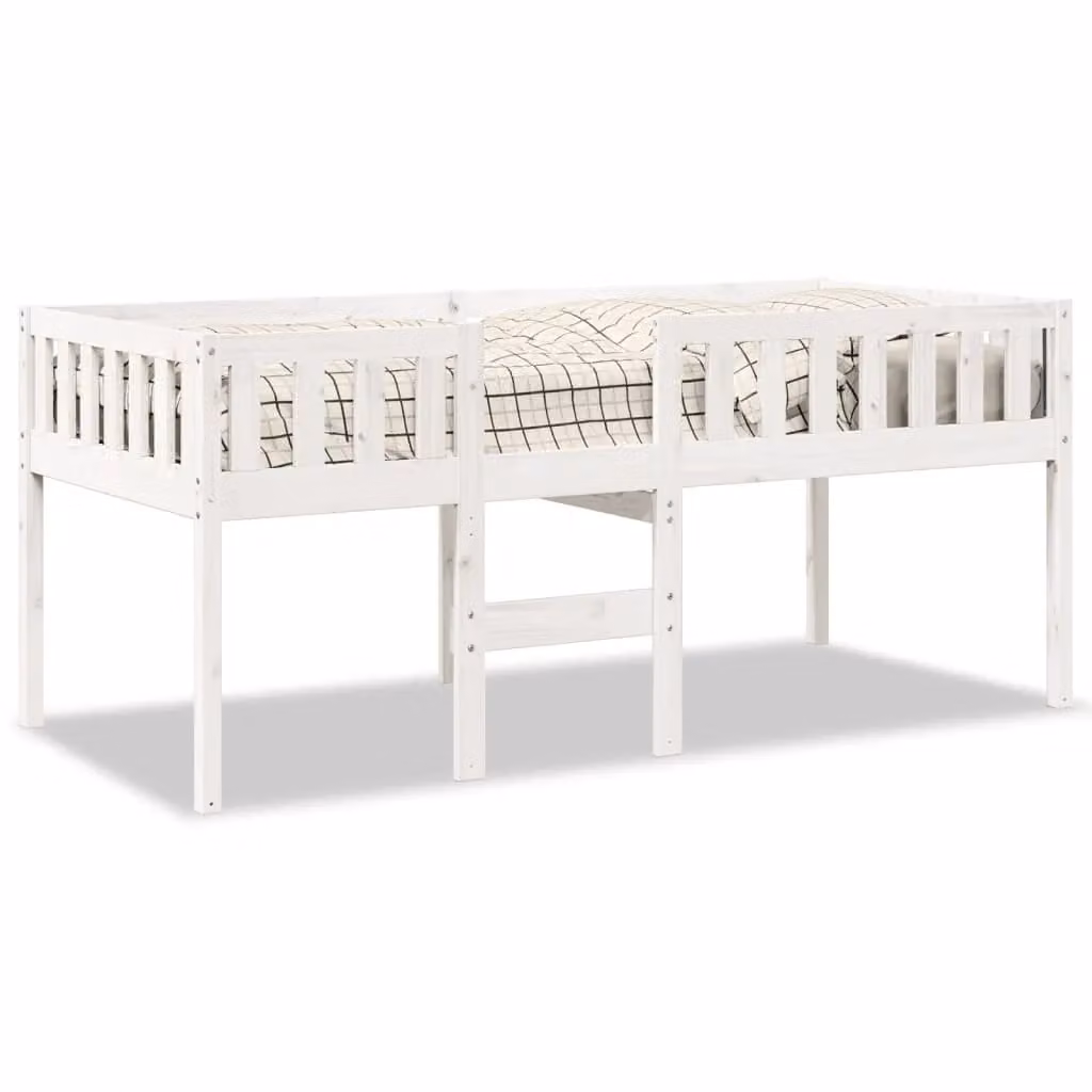 Berkfield Home Childrens White Solid Pine Wood Bed W/D/H: 90 x 190 cm