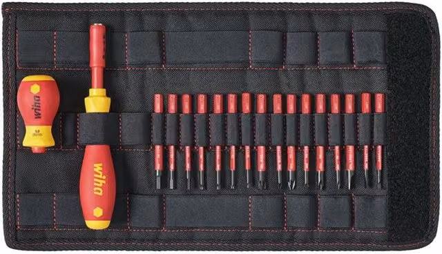 Wiha SoftFinish electric slimVario Screwdriver Set, 19 Piece, Red – 1