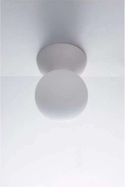 Netlighting Kiss White Plaster Globe Semi Flush Ceiling Light with G9 Socket