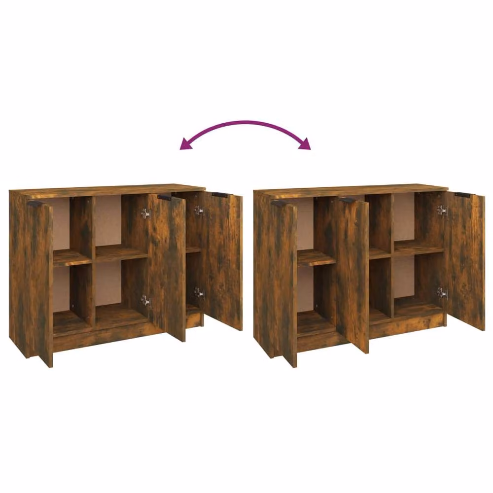 Berkfield Home Modern Smoked Oak Sideboard in Brown, W/D/H: 90.5 x 30 x 70 cm – 4