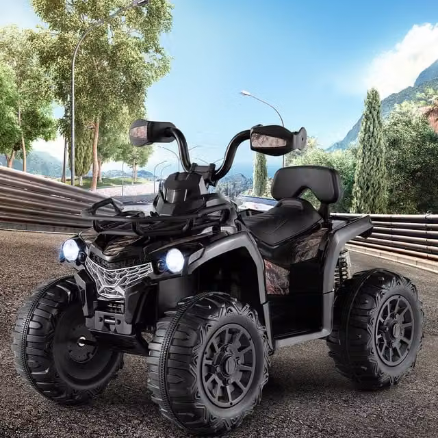 Costway Kids Electric Ride On ATV with Light and Sound Effects, Black