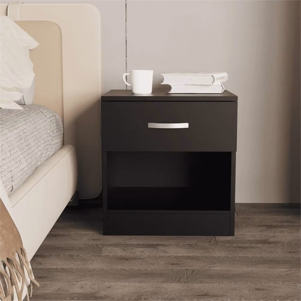 FORGEVIO Modern Black Bedside Table – 4