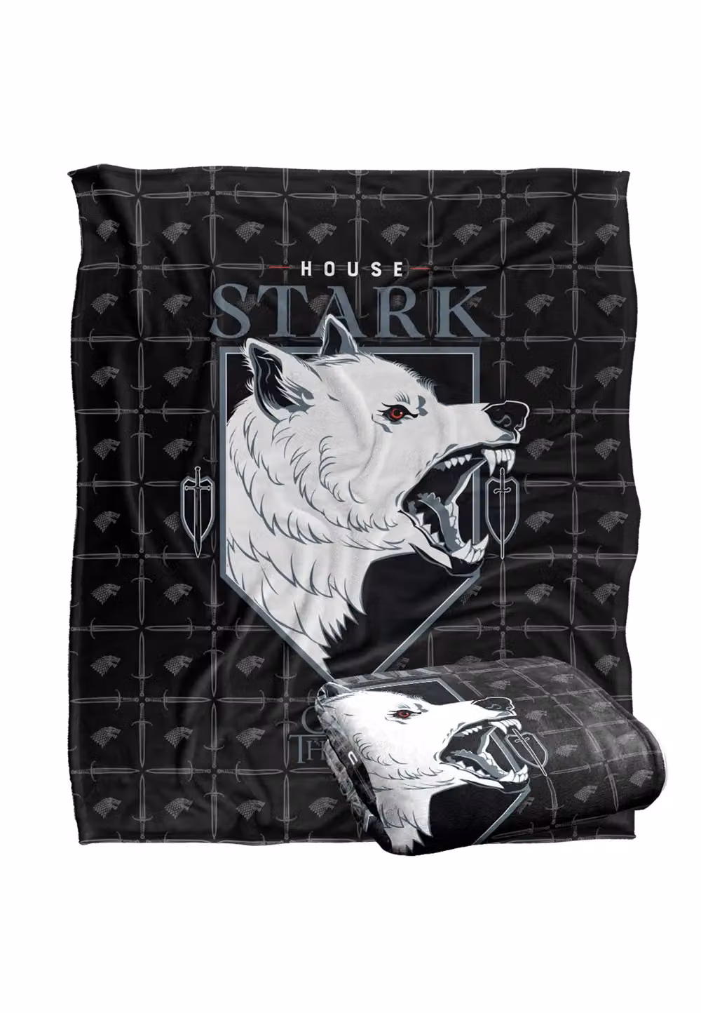 LOGOVISION Game of Thrones House Stark Silky Touch Super Soft Fleece Throw Blanket, White, W: 152 cm, D: 127 cm – 7