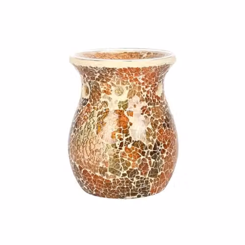 Something Different Large Brown Glass Crackle Oil Wax Burner, W/D/H: 13.5 x 10.5 x 13.5 cm – 2