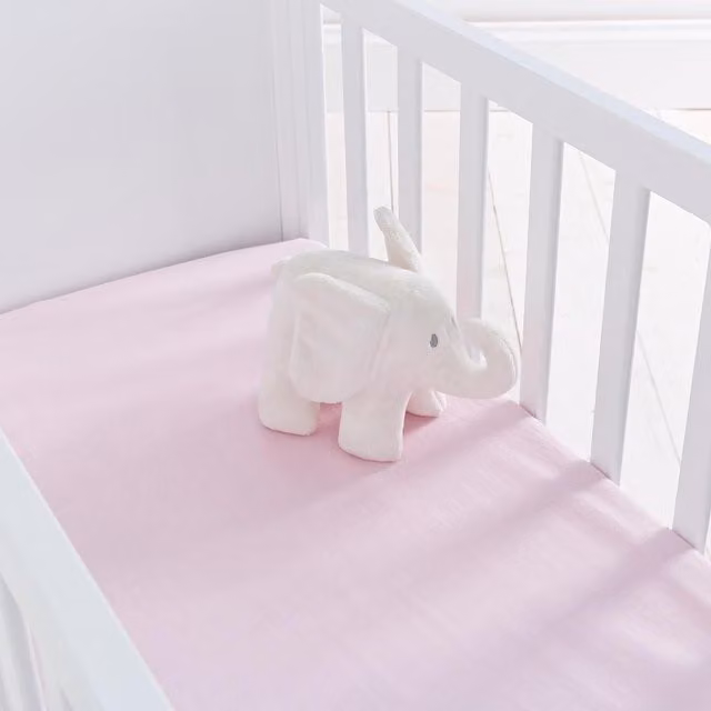 Silentnight Pack of 2 Pink Cotton Fitted Crib Sheets