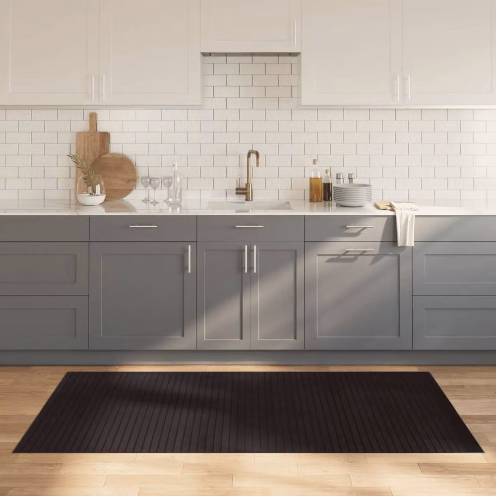 Berkfield Home Rectangular Bamboo Rug in Brown, W: 100 cm x D: 200 cm – 2