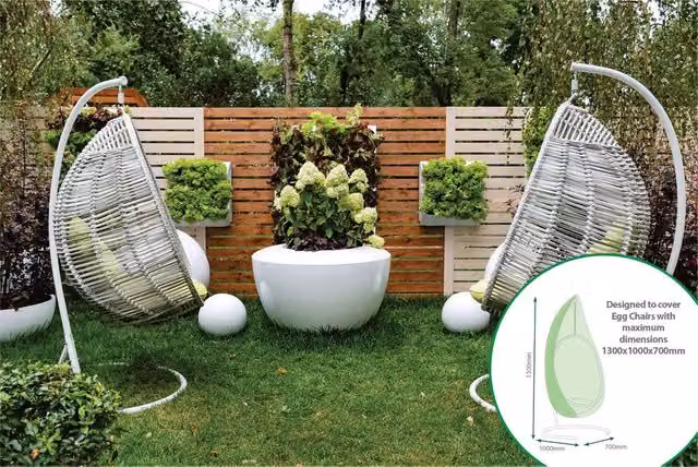 St Helens Home and Garden Water Resistant Egg Chair Cover in Green – 4