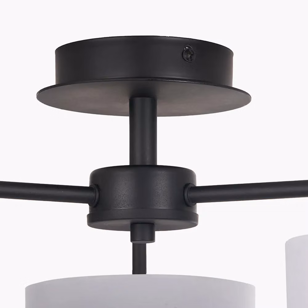 Ruma 3 Light Modern Suspended Pendant Ceiling Light in White or Black – 2
