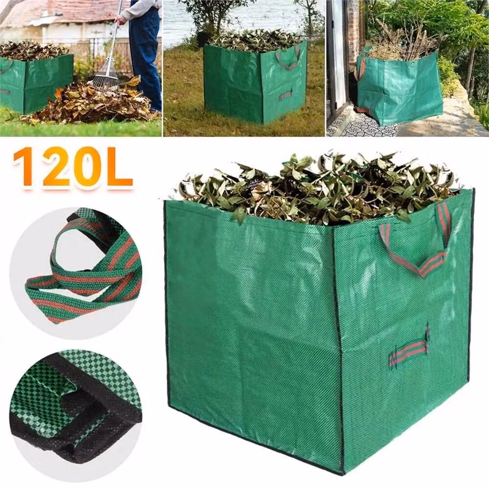 Nordara Reusable Garden Waste Storage Sacks, 3 Pack, Green, 120L – 5