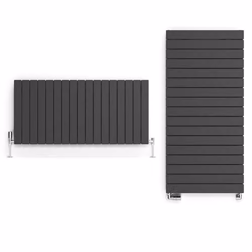 Terma Steel Double Panel Wall Mounted Radiator in Anthracite Grey, H 60.0 cm x W 125.4 cm – 2