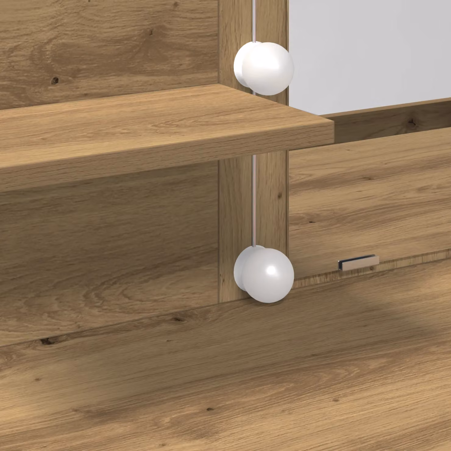 Berkfield Home Modern LED Dressing Table in Artisan Oak Brown, W/D/H: 100 x 40 x 130 cm – 3