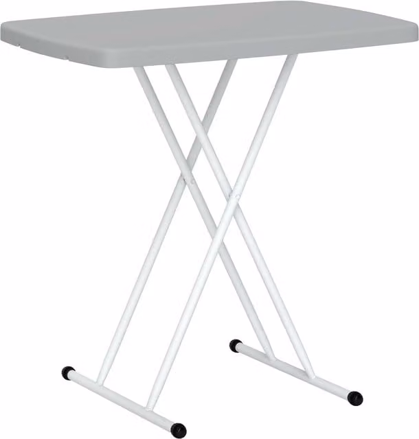 Outsunny Height Adjustable Folding Coffee Table with Rectangular HDPE Top in Charcoal Grey – 1